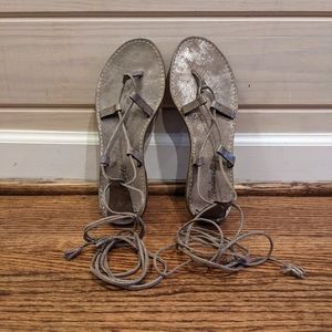 Metallic Madewell sandals, size 8.5